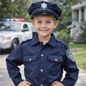Child Youth Size 3-6 Police Officer Cop Costume. Includes Shirt and Hat